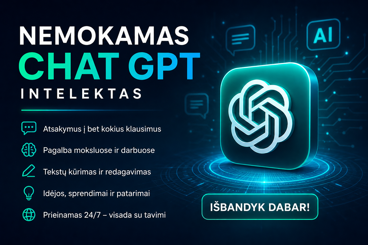 Nemokamas ChatGPT intelektas